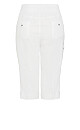 Plus Size Cotton Roll Up Capri - white