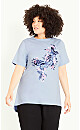 Print Top - sky blue