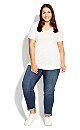 Plus Size V Neck Essential Top - White