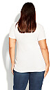 Plus Size V Neck Essential Top - White