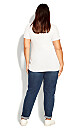 Plus Size V Neck Essential Top - White