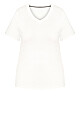 Plus Size V Neck Essential Top - White