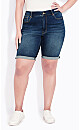 Plus Size Denim Bermuda Short - Mid Wash