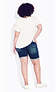 Plus Size Denim Bermuda Short - Mid Wash