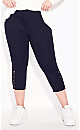 Plus Size Cross Hem Legging - black