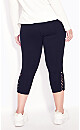 Plus Size Cross Hem Legging - black