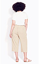 Linen Blend Crop Trouser - stone