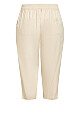 Linen Blend Crop Trouser - stone