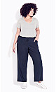 Linen Blend Trouser - navy