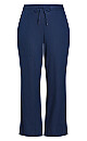 Linen Blend Trouser - navy