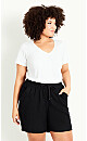 Linen Blend Short - black