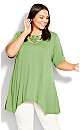 Plus Size Knotted Cage Tunic - green