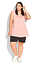 Plus Size Fit N Flare Tank - rose