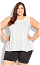 Plus Size Fit N Flare Tank - white