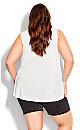 Plus Size Fit N Flare Tank - white