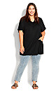 Plus Size Pocket Pleat Tunic - black