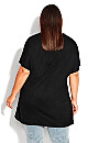 Plus Size Pocket Pleat Tunic - black