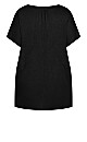 Plus Size Pocket Pleat Tunic - black