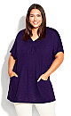 Plus Size Pocket Pleat Tunic - violet