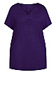 Plus Size Pocket Pleat Tunic - violet