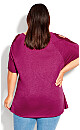 Plus Size Crochet Cut Out Top - plum