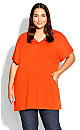 Pocket Pleat Tunic - orange