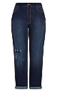 Plus Size Girlfriend Rip Jean Dark Wash - average