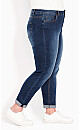 Plus Size Stretch Girlfriend Mid Wash Jean Average Length