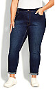 Plus Size Stretch Girlfriend Jean Dark Wash - Tall