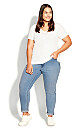 Plus Size Stretch Girlfriend Jean Light Wash - Tall