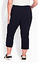 Plus Size Lace Up Capri Pant - Black