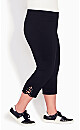 Plus Size Lace Up Capri Pant - Black