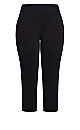 Plus Size Lace Up Capri Pant - Black