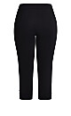 Plus Size Lace Up Capri Pant - Black