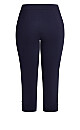 Plus Size Lace Up Capri Pant - Navy