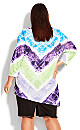 3/4 Sleeve Tie Dye Top - purple