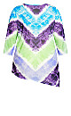 3/4 Sleeve Tie Dye Top - purple