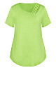 Plus Size V Cut Out Top - Chartreuse