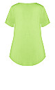 Plus Size V Cut Out Top - Chartreuse