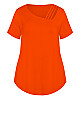 Plus Size V Cut Out Top - Orange