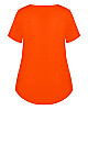 Plus Size V Cut Out Top - Orange