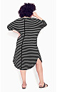 Knit Pocket Dress - black stripe