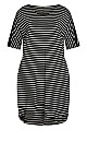 Knit Pocket Dress - black stripe