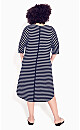 Knit Pocket Dress - navy stripe