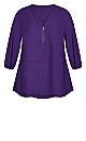 Meila Zip Plain Top - violet