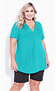 Plus Size Kaylie Hi Lo Top - jade