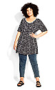 Swing Panel Print Tunic - black