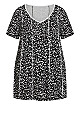 Swing Panel Print Tunic - black