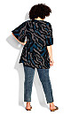 Plus Size Flutter Sleeve Top - blue spot