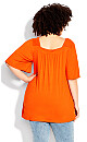 Smock Square Neck Top - orange